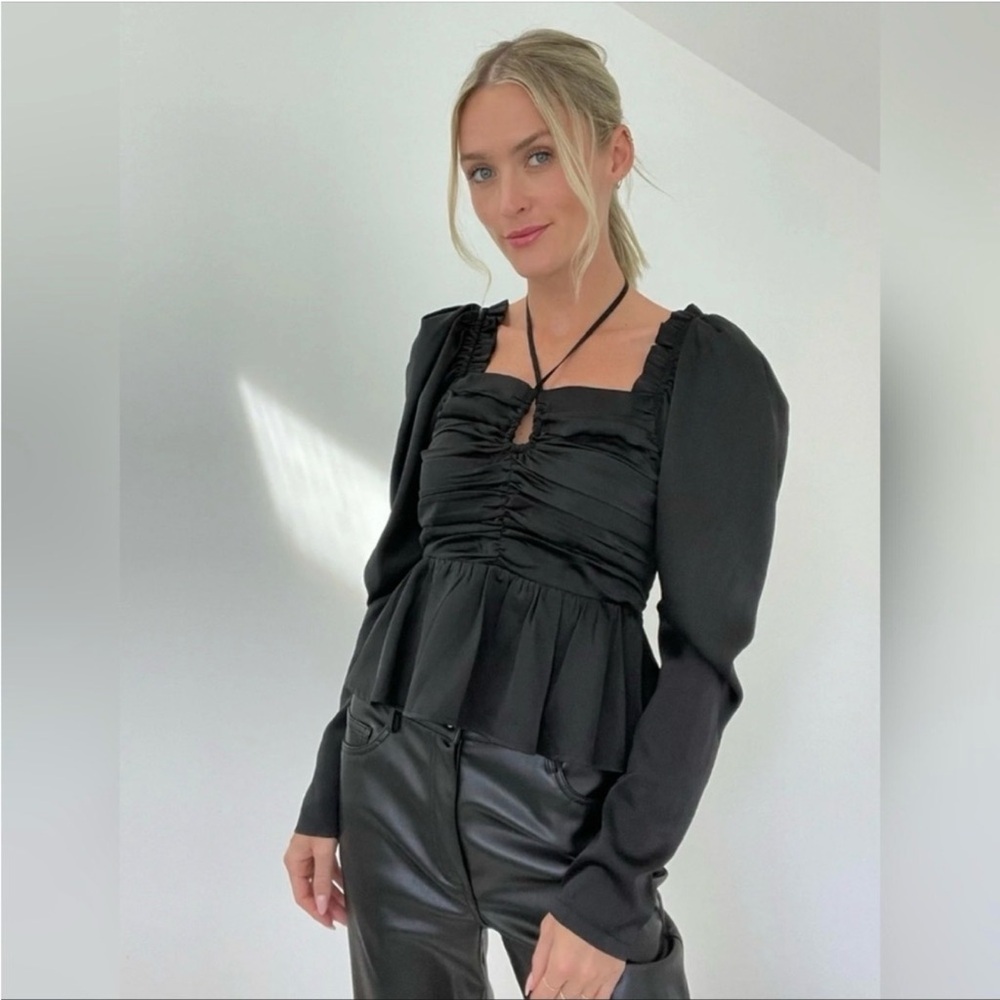 SIX / FIFTY "The Ruby" Blouse Black MEDIUM  NWT